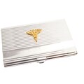Bey-Berk D261 Silver Plated Business Card Case With Gold Plated Accents, Dental