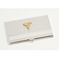 Bey-Berk D261 Silver Plated Business Card Case With Gold Plated Accents, Nursing