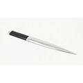 Bey-Berk D410 Leather Letter Opener With Chrome Accent, Black