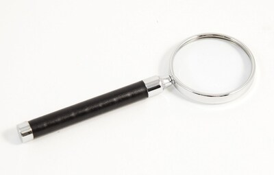 Bey-Berk D411 Magnifier With Chrome Accents, Black Leather