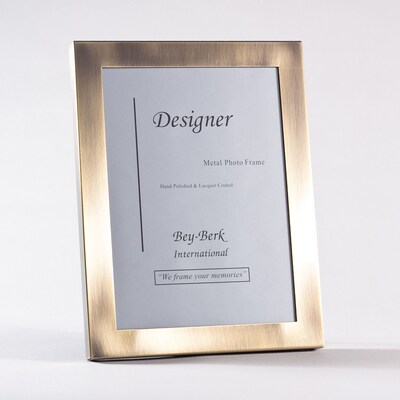 Bey-Berk MF100-11 Brushed Bronze Picture Frame, 5 x 7