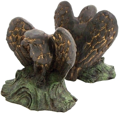 Bey-Berk Eagle 3.75 Resin Bookends, Green and Gold (R10P)