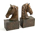 Bey-Berk R11Q Horse Head Bookends, Cast Metal, Patina Finished