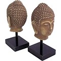 Bey-Berk R11U Buddha Bookends, Resin Cast and Black Marble Base