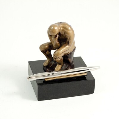 Bey-Berk R21 Marble Base Thinker Pen Holder