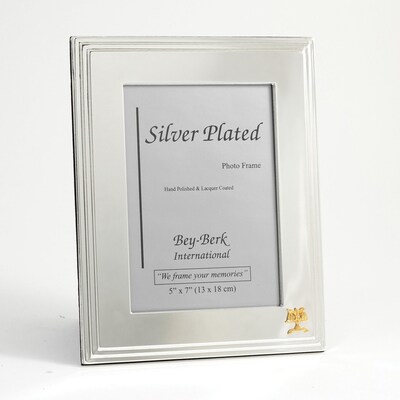 Bey-Berk SF107-11 Silver Plated Picture Frame, 5 x 7, Legal
