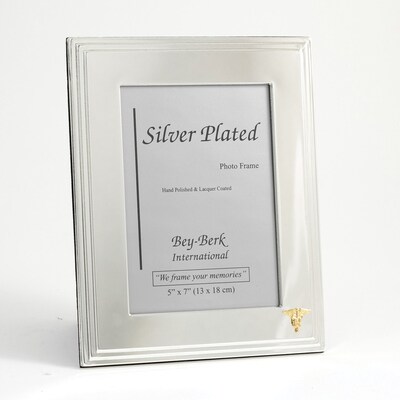 Bey-Berk SF107-11 Silver Plated Picture Frame, 5 x 7, Nursing