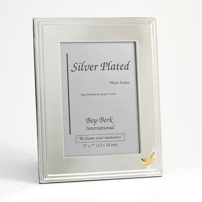 Bey-Berk SF107-11 Silver Plated Picture Frame, 5 x 7, Pharmacy