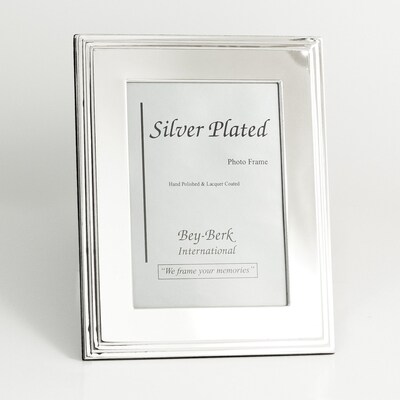 Bey-Berk SF107-12 Silver Plated Picture Frame, 8 x 10