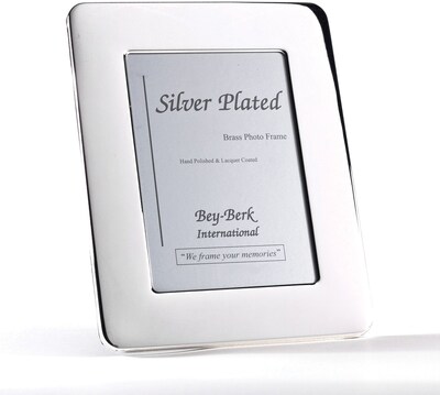 Bey-Berk SF163-11 Silver Plated Picture Frame, 5 x 7