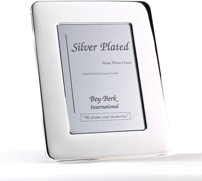 Bey-Berk SF163-12 Silver Plated Picture Frame, 8 x 10