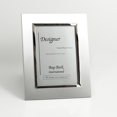 Bey-Berk SF177-09 Brushed Metal Picture Frame, 4 x 6