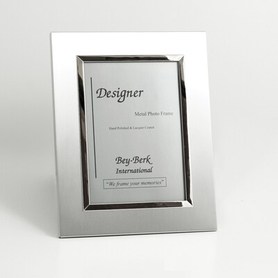 Bey-Berk SF177-12 Brushed Metal Picture Frame, 8 x 10