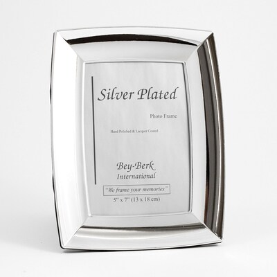 Bey-Berk SF178-11 Silver Plated Picture Frame, 5 x 7