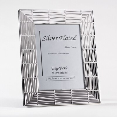 Bey-Berk SF194-11 Silver Plated Picture Frame, 5 x 7