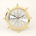 Bey-Berk SQ562 Brass Ships Wheel Tide and Time Clock