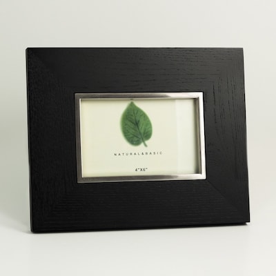 Bey-Berk WF227-09 Silver/Black Wood Frame, 4 x 6