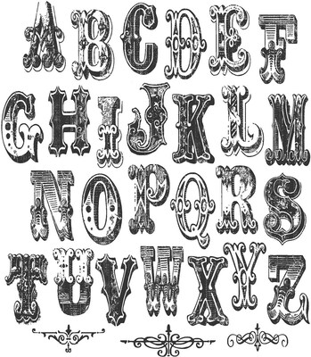 Stampers Anonymous Tim Holtz Mini Cling Rubber Stamp Set, Mini Cirque Alpha