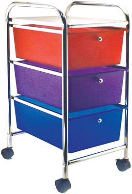 Advantus® Cropper Hopper Home Center Rolling Cart, 3 Drawer, Multi