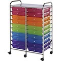 Blue Hills Studio Multi Color Double Storage Cart, W/20 Drawers