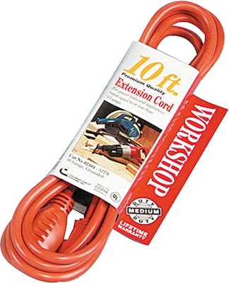 Coleman Cable 10 Outdoor Extension Cord, 16 AWG, Orange (172-02304)