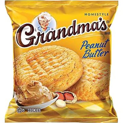 Grandmas Homestyle Peanut Butter Cookies, 2.5 oz., 60 Packs/Box (FRI45091)