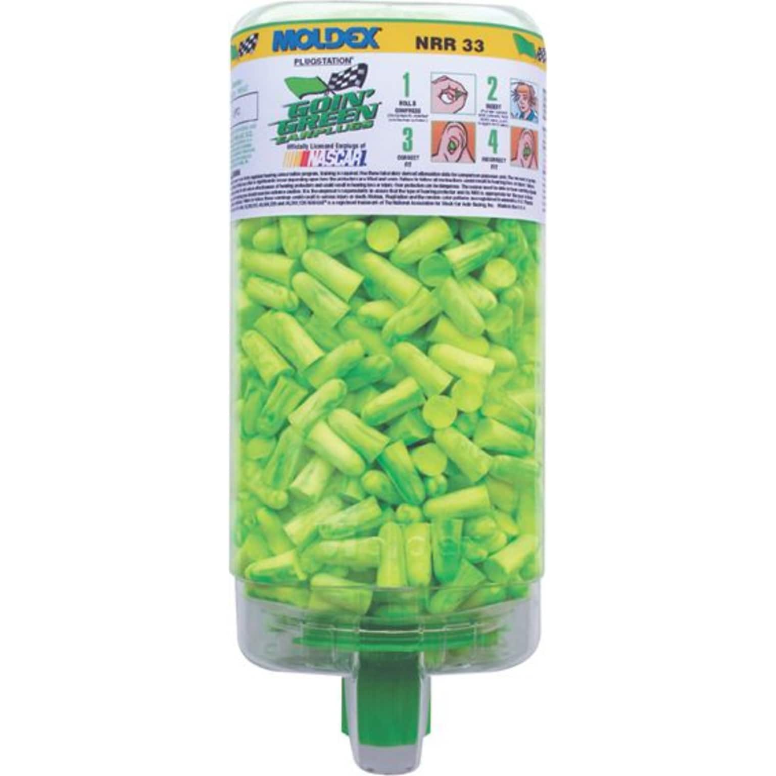 Moldex® Goin Green® PlugStation® Earplugs, 33 dB, 500/Box (507-6647)