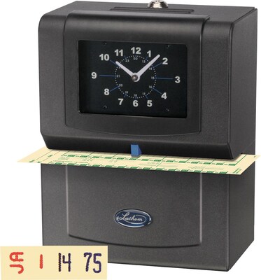 Lathem Automatic Punch Card Time Clock, Black (4006)
