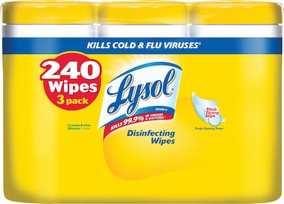 Lysol Disinfecting Wipes, Lemon and Lime Blossom, 80/Box, 3/Pack (1920084251)