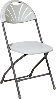 Office Star Work Smart Plastic Folding Chair, White (PC-54)