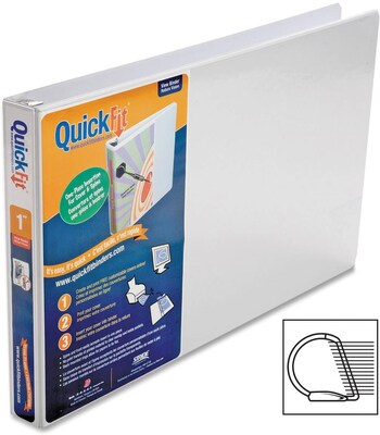 Stride® QuickFit™ Ledger D-Ring Binder, White, 225-Sheet Capacity, 1" (Ring Diameter)