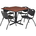 Regency® 42 Square Table Set with 4 Chairs, Cherry/Black