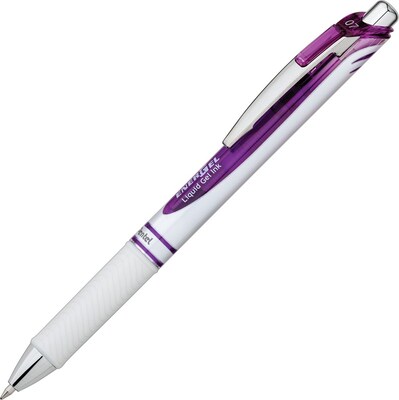 Pentel EnerGel Pearl Deluxe RTX Retractable Liquid Gel Pen, Medium Point, Purple Ink, Dozen (BL77PW-V)