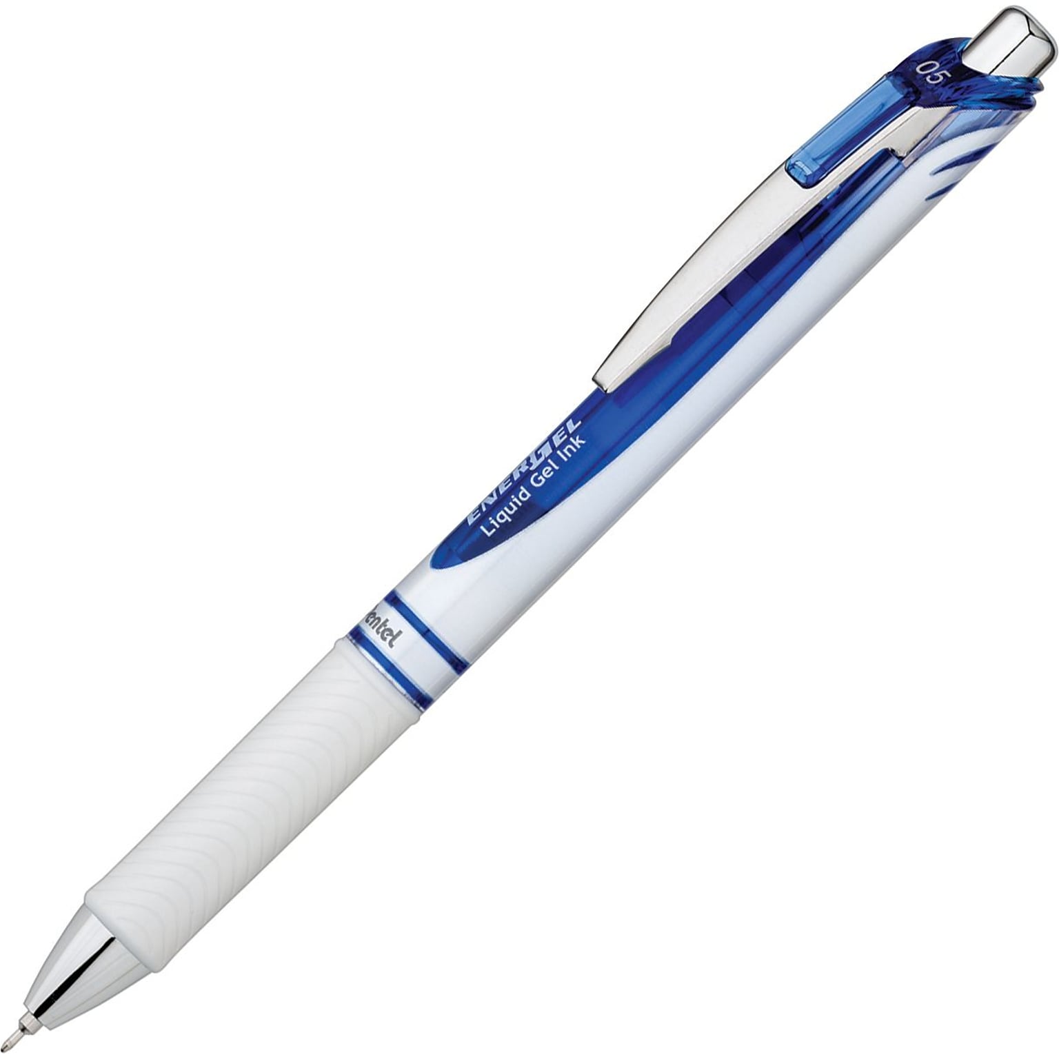 Pentel EnerGel Fine Pearl Retractable Roller Ball Gel Pen, Medium Point, Blue Ink (PENBLN75PWC)