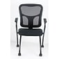 Raynor Eurotech Fabric Seat Flip Nesting Chair, with Arm, Black, 2/Carton