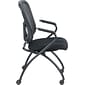 Raynor Eurotech Fabric Seat Flip Nesting Chair, with Arm, Black, 2/Carton