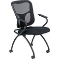 Raynor Eurotech Fabric Seat Flip Nesting Chair, with Arm, Black