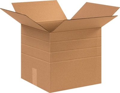 12.5 x 12 x 12.5 Multi-Depth Shipping Boxes, Brown, 25/Bundle (MD121212R)