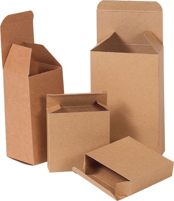 2.5 x 2.5 x 8 Reverse Tuck Folding Cartons, Brown, 250/ Carton (RTS20)