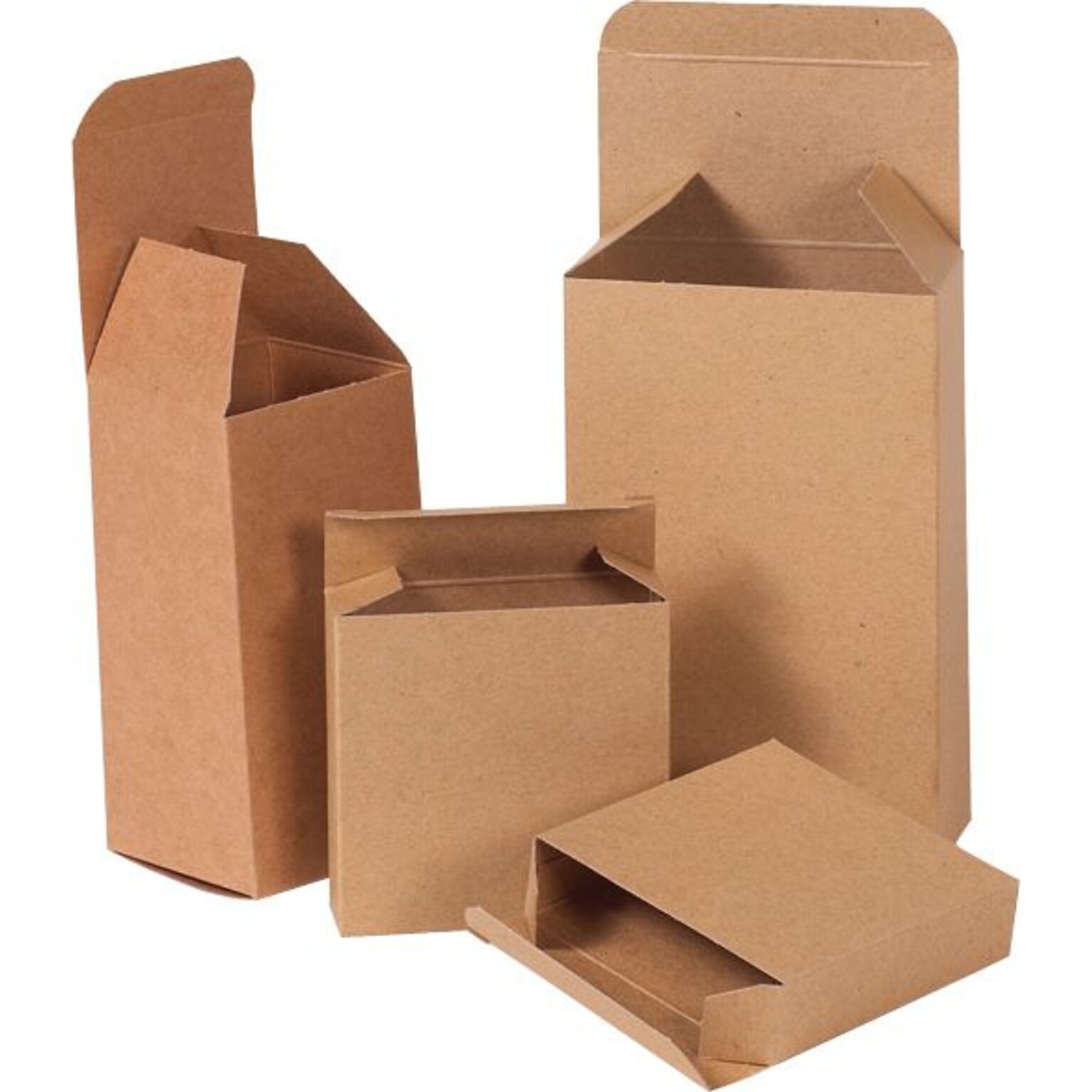 2.5 x 2.5 x 8 Reverse Tuck Folding Cartons, Brown, 250/ Carton (RTS20)