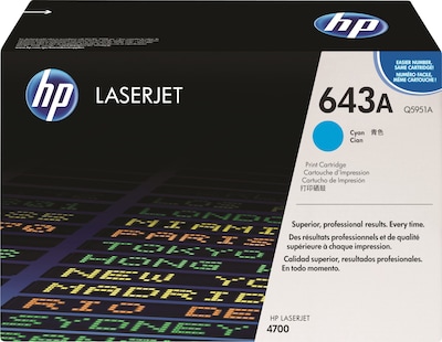 HP 643A Cyan Standard Yield Toner Cartridge (Q5951A)