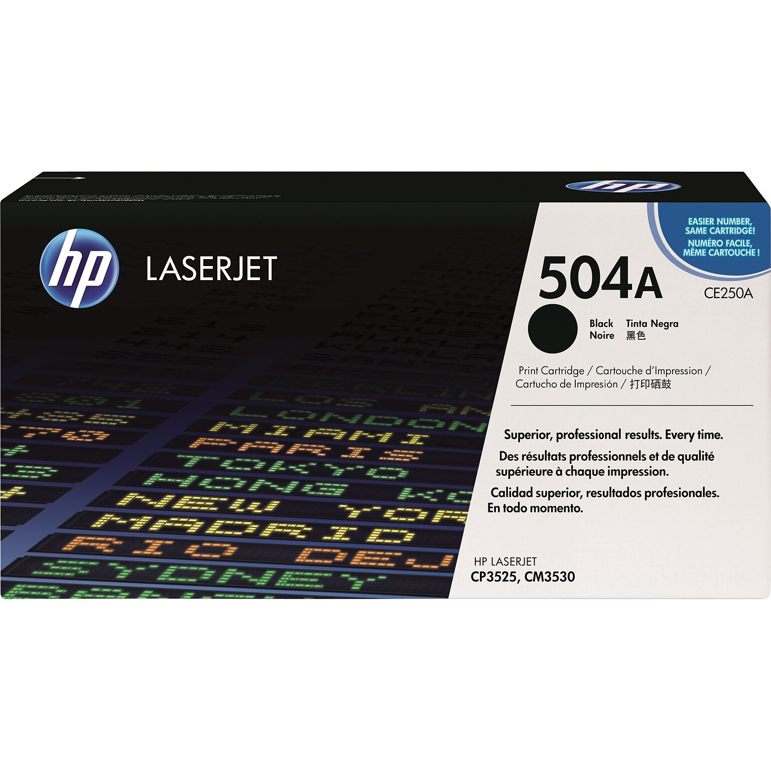 HP 504A Black Standard Yield Toner Cartridge (CE250A)