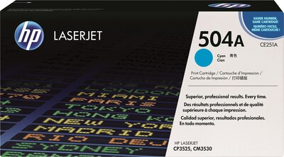HP 504A Cyan Standard Yield Toner Cartridge (CE251A)