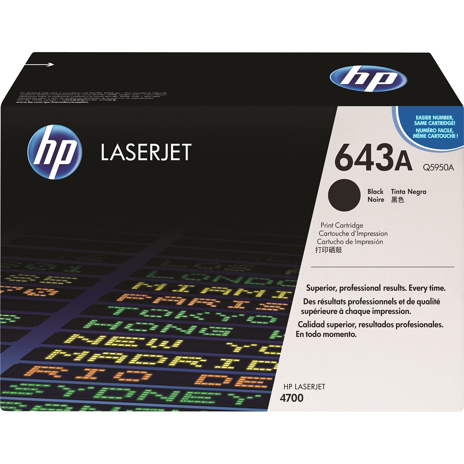 HP 643A Black Standard Yield Toner Cartridge   (Q5950A)