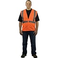 Protective Industrial Products Safety Vests, ANSI Class 2, Zipper Orange Mesh, XL (302-MVGZ4POR-XL)