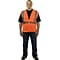 Protective Industrial Products Safety Vests, ANSI Class 2, Zipper Orange Mesh, Large