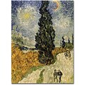 Trademark Global Vincent Van Gogh Road with Cypresses 1890 Canvas Art, 35 x 47