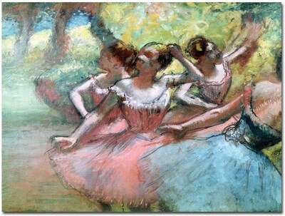 Trademark Global Edgar Degas Four Ballerinas on the Stage Canvas Art, 24 x 32