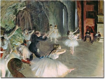 Trademark Global Edgar Degas The Rehearsal of the Ballet on Stage Canvas Art, 18 x 24