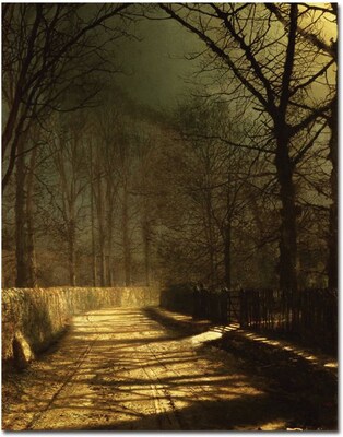 Trademark Global John Atkinson Grimshaw A Moonlit Lane Canvas Art, 32 x 26